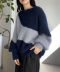 OUTLET(アウトレット) 【mystic】シャイニーバイカラーニット