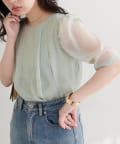 natural couture(ナチュラルクチュール) 【WEB限定】ほんのりラメシアータックプリーツブラウス