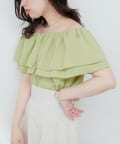 NICE CLAUP / OLIVE des OLIVE OUTLET(ナイスクラップ  / オリーブ デ オリーブ アウトレット) 【natural couture】サッカーチェックオフショルブラウス