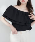 NICE CLAUP / OLIVE des OLIVE OUTLET(ナイスクラップ  / オリーブ デ オリーブ アウトレット) 【natural couture】サッカーチェックオフショルブラウス
