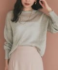La boutique BonBon(ラブティックボンボン) 【お上品ラメ】ラメ天竺シアーニット