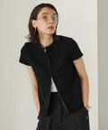 CAPRICIEUX LE'MAGE(カプリシュレマージュ) 【ロングシーズン着用可能】ミニスリーブZIPニット