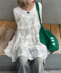 w closet(ダブルクローゼット) 【25AW】立体レースミニキャミワンピース