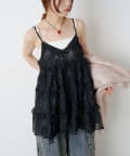 w closet(ダブルクローゼット) 【25AW】立体レースミニキャミワンピース