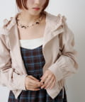 w closet(ダブルクローゼット) 【25AW/4色展開】フリルフーディーピーチシャツ