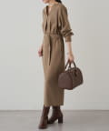 LOUNGEDRESS(ラウンジドレス) タックVベルトワンピース