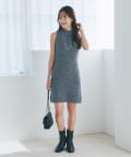 La boutique BonBon(ラブティックボンボン) 【miki監修・低身長サイズあり】ハイネックノースリミニワンピース