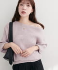 natural couture(ナチュラルクチュール) もちもちワイドリブぽわ袖ニット