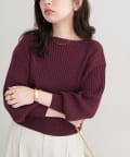 natural couture(ナチュラルクチュール) もちもちワイドリブぽわ袖ニット