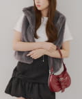 NICE CLAUP / OLIVE des OLIVE OUTLET(ナイスクラップ  / オリーブ デ オリーブ アウトレット) 【RMAF】ラビット風ファーWZIPベスト