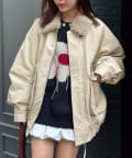 w closet(ダブルクローゼット) 【9/13(土)～アウター10％オフ対象】ボア付きフェイクレザージャケット