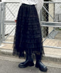 OUTLET(アウトレット) 【w closet】チュールティアードスカート
