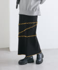 OUTLET(アウトレット) 【w closet】配色メロウニットスカート