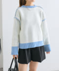 OUTLET(アウトレット) 【w closet】配色モールニットプルオーバー