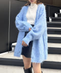 OUTLET(アウトレット) 【w closet】MIXシャギービッグニットカーディガン