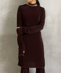 OUTLET(アウトレット) 【Pasterip】Sheer rib tie tunic