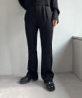 OUTLET(アウトレット) 【Pasterip】Acetate satin easy slim slacks