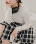 NICE CLAUP / OLIVE des OLIVE OUTLET(ナイスクラップ  / オリーブ デ オリーブ アウトレット) 【RMAF】ラメフェザーWZIPニット
