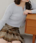 NICE CLAUP / OLIVE des OLIVE OUTLET(ナイスクラップ  / オリーブ デ オリーブ アウトレット) 【RMAF】ラメフェザーWZIPニット