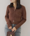 NICE CLAUP / OLIVE des OLIVE OUTLET(ナイスクラップ  / オリーブ デ オリーブ アウトレット) 【RMAF】ラメフェザーWZIPニット