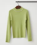 NICE CLAUP / OLIVE des OLIVE OUTLET(ナイスクラップ  / オリーブ デ オリーブ アウトレット) 【RMAF】パール付プチハイリブニット