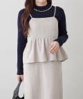 NICE CLAUP / OLIVE des OLIVE OUTLET(ナイスクラップ  / オリーブ デ オリーブ アウトレット) 【RMAF】パール付プチハイリブニット
