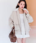 OLIVE des OLIVE(オリーブ デ オリーブ) ファーティペットエコレザーブルゾン