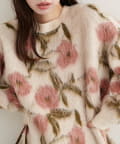 natural couture(ナチュラルクチュール) 花柄ジャガードシャギーニットプルオーバー
