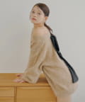 Chico(チコ) 【9/6(土)0時販売開始】2wayバックオープンベロアリボンルーズニット