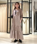 OUTLET(アウトレット) 【Omekashi】スキッパーティアードワンピース