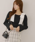 NICE CLAUP / OLIVE des OLIVE OUTLET(ナイスクラップ  / オリーブ デ オリーブ アウトレット) 【RMAF】肩リボンニットTOPS