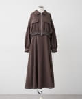 NICE CLAUP / OLIVE des OLIVE OUTLET(ナイスクラップ  / オリーブ デ オリーブ アウトレット) 2セットアイテム【RMAF】裾ギャザージャケット+キャミワンピ