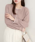 natural couture(ナチュラルクチュール) 【WEB限定】バイカラー長袖ブラウス