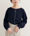 natural couture(ナチュラルクチュール) 【WEB限定】バイカラー長袖ブラウス