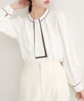 natural couture(ナチュラルクチュール) 【WEB限定】マルチWAYボウタイ配色ブラウス