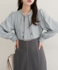 natural couture(ナチュラルクチュール) 【WEB限定】マルチWAYボウタイ配色ブラウス