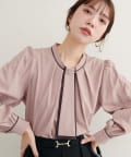 natural couture(ナチュラルクチュール) 【WEB限定】マルチWAYボウタイ配色ブラウス