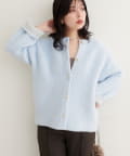 natural couture(ナチュラルクチュール) 【WEB限定】Wフェイス配色ニットジャケット
