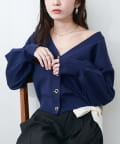 natural couture(ナチュラルクチュール) 【WEB限定】プチプラハトメバー釦カーデ