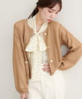 natural couture(ナチュラルクチュール) 【WEB限定】ラッセルノーカラー羽織ジャケット