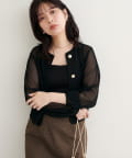 natural couture(ナチュラルクチュール) 【WEB限定】ラッセルノーカラー羽織ジャケット