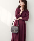 natural couture(ナチュラルクチュール) スキッパー衿7分袖ワンピース