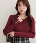 natural couture(ナチュラルクチュール) パルクロ限定／【mizumami】リボンチャーム袖ニット