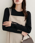 natural couture(ナチュラルクチュール) パルクロ限定／【mizumami】リボンチャーム袖ニット