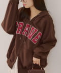 NICE CLAUP / OLIVE des OLIVE OUTLET(ナイスクラップ  / オリーブ デ オリーブ アウトレット) 【RMAF】BIGロゴZIPパーカー