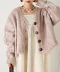 w closet(ダブルクローゼット) 【25AW/お気に入り総選挙対象アイテム】MIXシャギーBIGボタンカーデ
