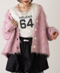 w closet(ダブルクローゼット) 【25AW/お気に入り総選挙対象アイテム】MIXシャギーBIGボタンカーデ