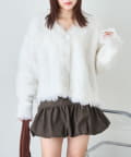 w closet(ダブルクローゼット) 【25AW】MIXシャギーBIGボタンカーデ