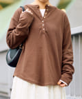 OUTLET(アウトレット) 【un dix cors】ワッフル２WAYプルオーバー