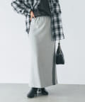 OUTLET(アウトレット) 【un dix cors】ラメライン入り裏毛ナロースカート